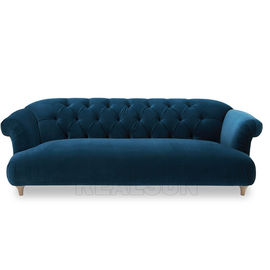 Un bon prix. Divan luxueux de banquet de tissu de toile de meubles de salon tapissé par Recliner en bois en ligne