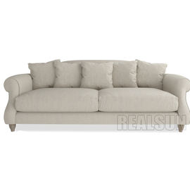 Un bon prix. Divan en bois tapissé de Sofa Linen Fabric Luxurious Banquet de salon de Recliner de meubles en ligne