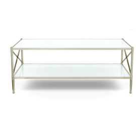 Un bon prix. Laiton balayé décoratif de table basse classique de salon avec du verre trempé en ligne