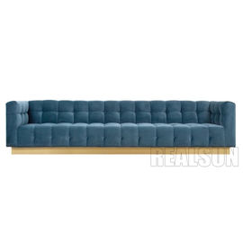 Un bon prix. Le salon bas en laiton balayé Sofa Folded Biscuit Tufting With a tiré des boutons dans Bule Velve en ligne