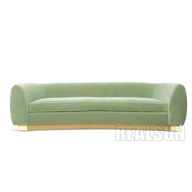 Un bon prix. Tissu vert à base métallique de velours de Sofa Home Furniture Golden Brass de mohair luxueux en ligne