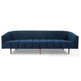Un bon prix. La marine moderne Blue Velvet de meubles de salon de divan en bois à la maison de conception a orné le sofa en ligne