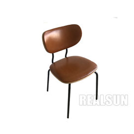 Un bon prix. Bois en cuir de tissu d'unité centrale dinant de retour la jambe noire en métal de chaises à base métallique pour le restaurant en ligne