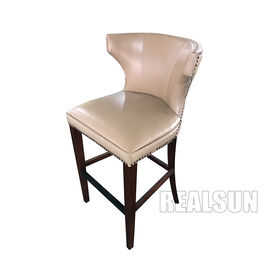 Un bon prix. Tabouret en cuir moderne en bois solide le contre- préside la haute barre avec le dos en bois en ligne