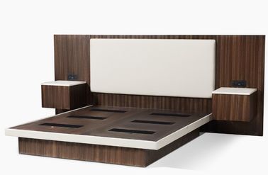 Un bon prix. Meubles de chambre à coucher d'hôtel de luxe de placage en bois du Roi Size Dark Zebra avec la tête de lit tapissée en ligne