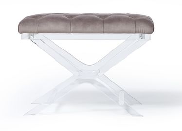 Un bon prix. La chambre à coucher moderne classique américaine Ottoman mettent le tabouret hors jeu acrylique de pied de jambe de la Floride de tissu en ligne