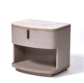 Un bon prix. Le chevet supérieur de marbre naturel d'hôtel table le placage coupé quart Nightstand en bois de chêne en ligne