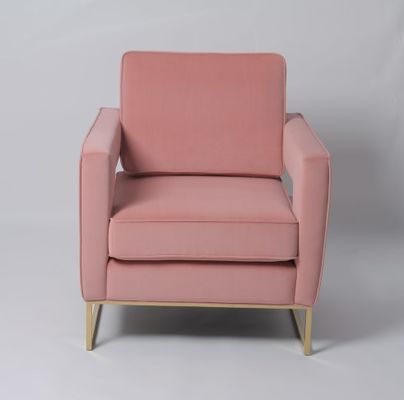 Un bon prix. Les loisirs roses de salon de velours arment des jambes de Sofa Chair With Stainless Steel en ligne