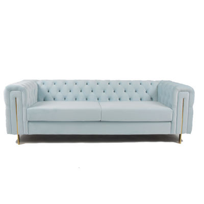 Un bon prix. Sofa de salon de texture de bouton de Seater du tissu 3 de velours en ligne