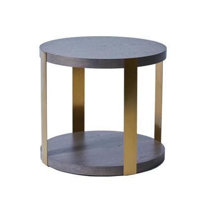Un bon prix. Table basse supérieure en bois 72x64cm vigoureux d'acier inoxydable de rond de luxe en ligne