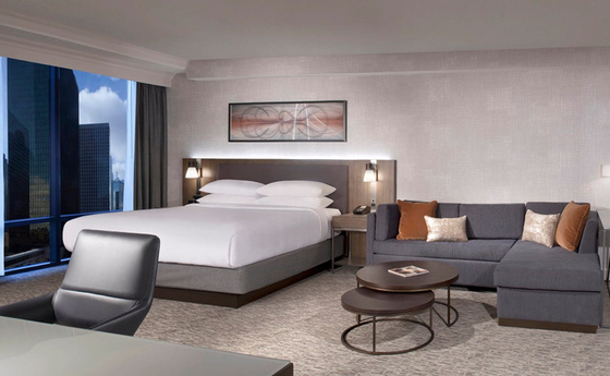Un bon prix. Chambre à coucher en bois d'hôtel de meubles d'étoile de la pièce 4 de lit d'hôtel en ligne