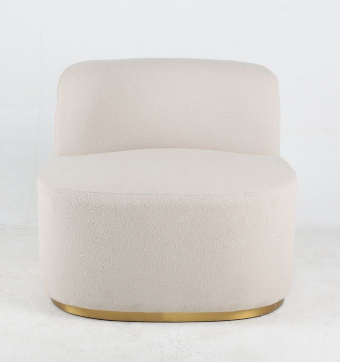 Style moderne de tissu de salon de Boucle d'accent de chaise blanche de loisirs 3