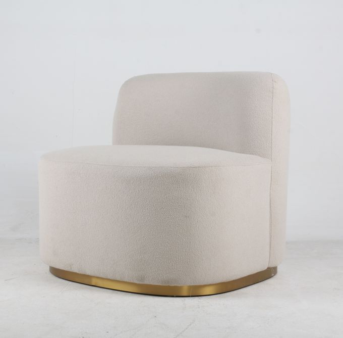 Style moderne de tissu de salon de Boucle d'accent de chaise blanche de loisirs 2