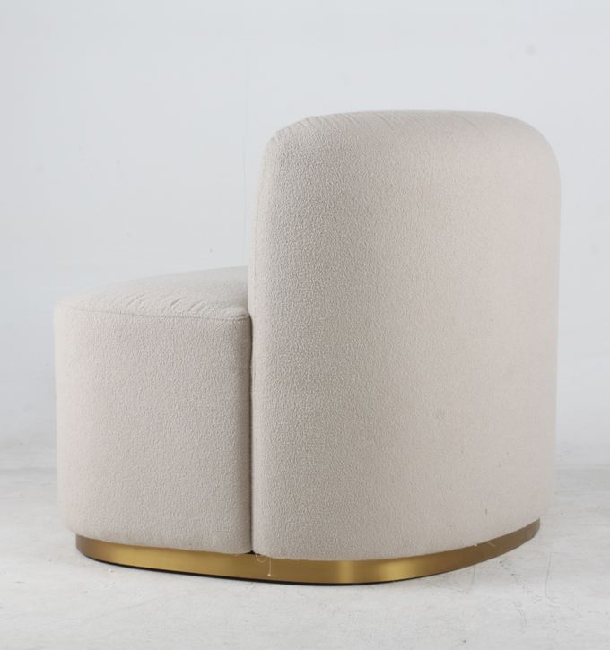 Style moderne de tissu de salon de Boucle d'accent de chaise blanche de loisirs 1