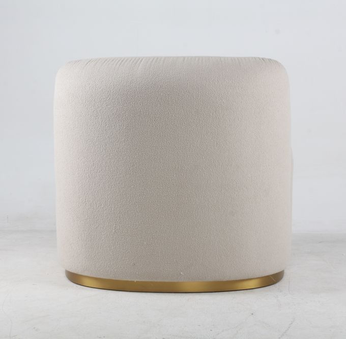 Style moderne de tissu de salon de Boucle d'accent de chaise blanche de loisirs 0