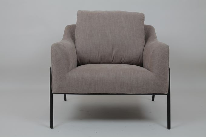 Cadre moderne en métal de Sofa Upholstered Grey With Black de salon de mode 3