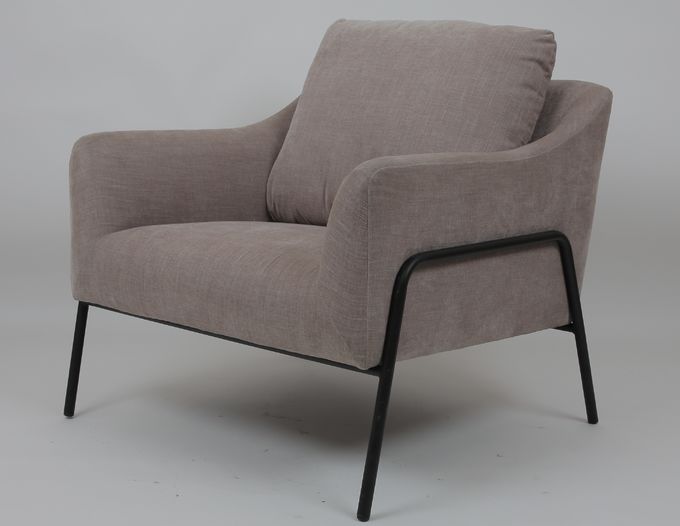 Cadre moderne en métal de Sofa Upholstered Grey With Black de salon de mode 2