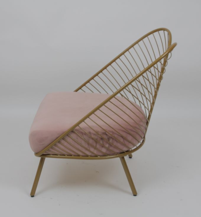 Conception commerciale de modèle de feuille de salon en métal de mode de chaise d'or de loisirs 2