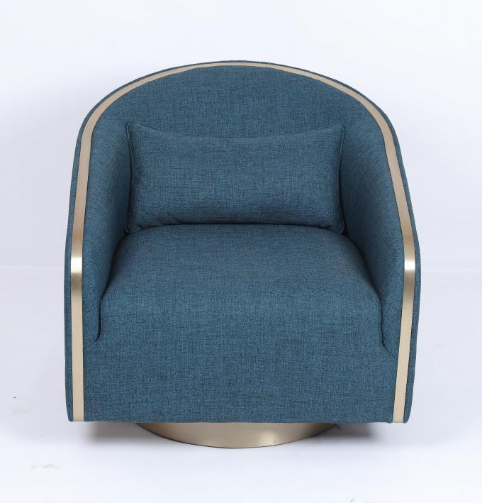 Sofa simple confortable moderne de fauteuil de salon de tissu bleu pour la chambre à coucher d'hôtel 1