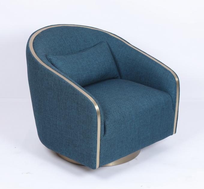 Sofa simple confortable moderne de fauteuil de salon de tissu bleu pour la chambre à coucher d'hôtel 0