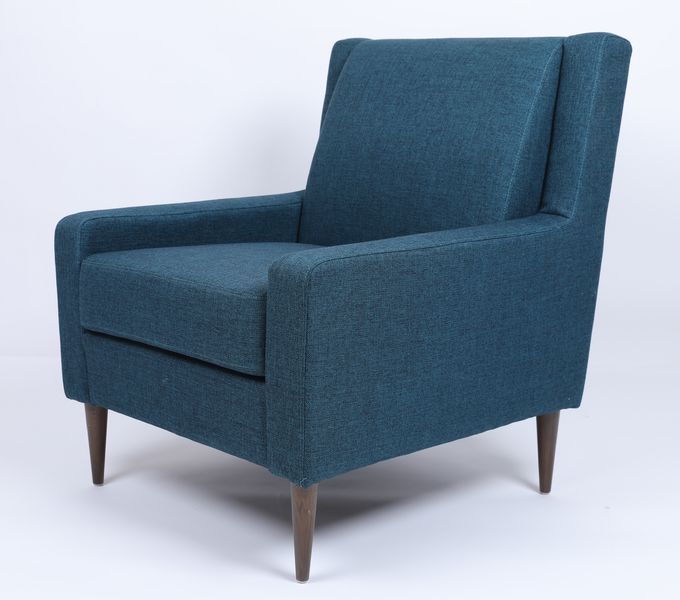 Fauteuil simple Sofa Wood Frame Modern Comfortable de tissu bleu de salon 1