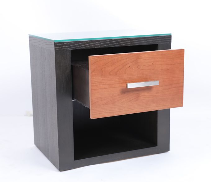 Poignée d'hôtel de table de chevet de deux couleurs et à la maison en bois de chambre à coucher de meubles en métal 0