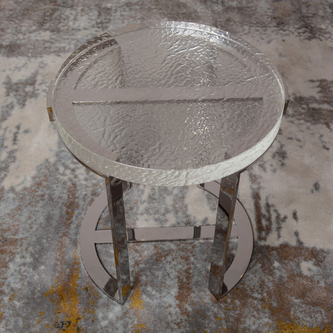 Les meubles de tables basses de salon de centre en métal placent le verre de luxe moderne 2