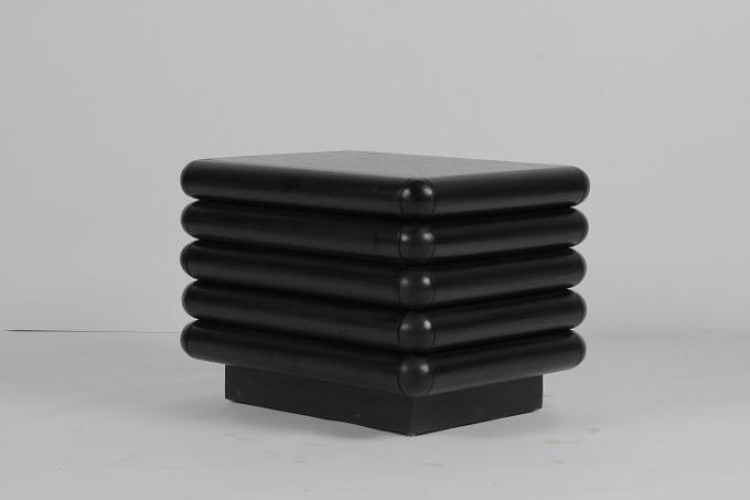 Table de chevet noire pour la chambre à coucher Nightstand avec le tiroir 2