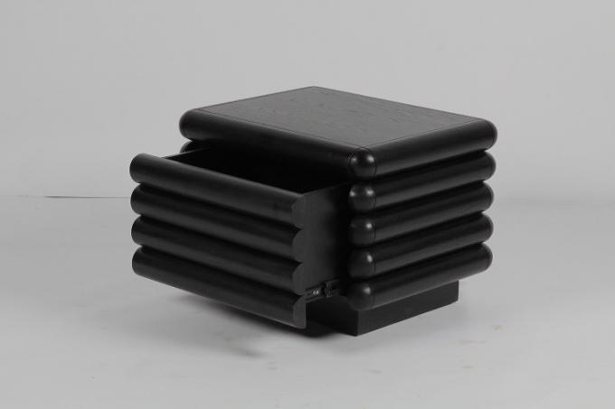 Table de chevet noire pour la chambre à coucher Nightstand avec le tiroir 1