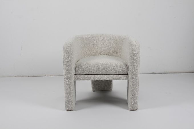 Le salon paresseux de laine d'agneau de Sofa Cream White Boucle Chair de laine d'agneau accentuent simple 0