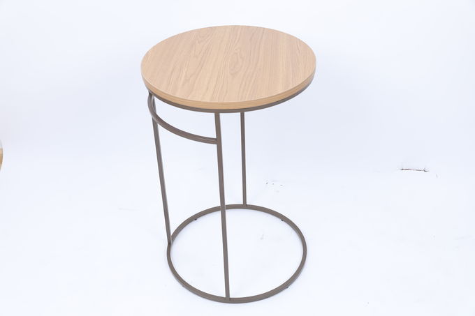 Table basse supérieure en bois de salon de Brown avec la base polie d'acier inoxydable 0