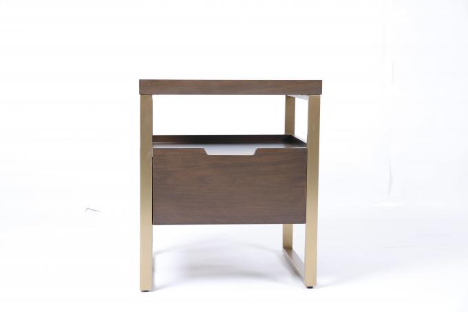 Acier inoxydable en bois solide fait sur commande de table de chevet de support de nuit 1