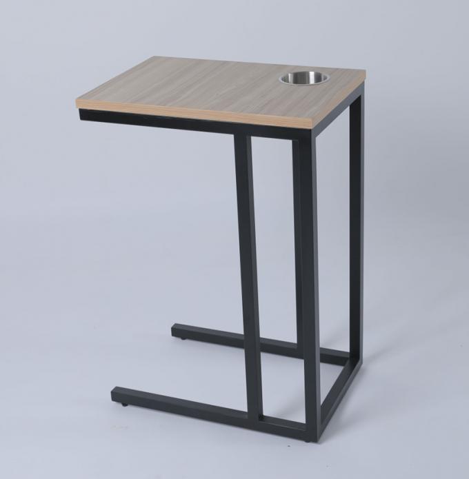 Métal et Tableau latéral fait sur commande en bois avec le support de tasse de thé 1