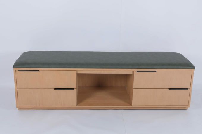 Banquette de bagages en bois pour hôtels commerciaux de luxe avec tiroirs 2