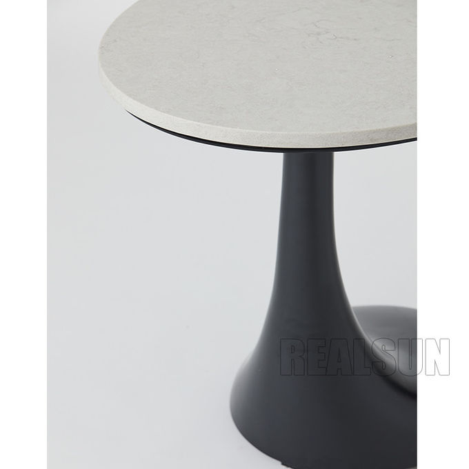 Beau dessus de pierre de marbre de conception de table basse ronde faite sur commande à extrémité élevé de pierre 0
