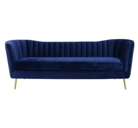 Sofas italiens de tissu de salon de velours de style avec des jambes d'acier inoxydable 1