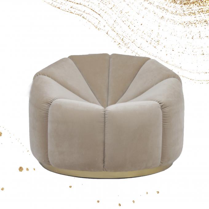 Loisirs simples Sofa With Metal Base de potiron de velours de meubles de salon 1