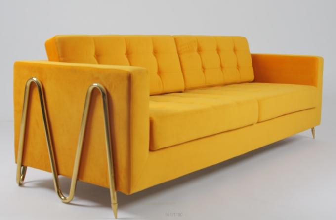 Tissu moderne Sofa Couch de velours de salon 2240x960x820mm 5