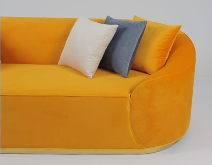 Velours Sofa With Metal Base de tissu de salon 5