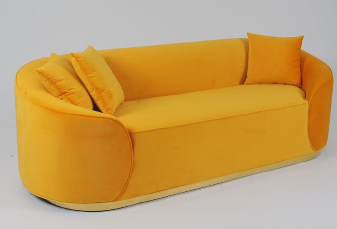 Velours Sofa With Metal Base de tissu de salon 3