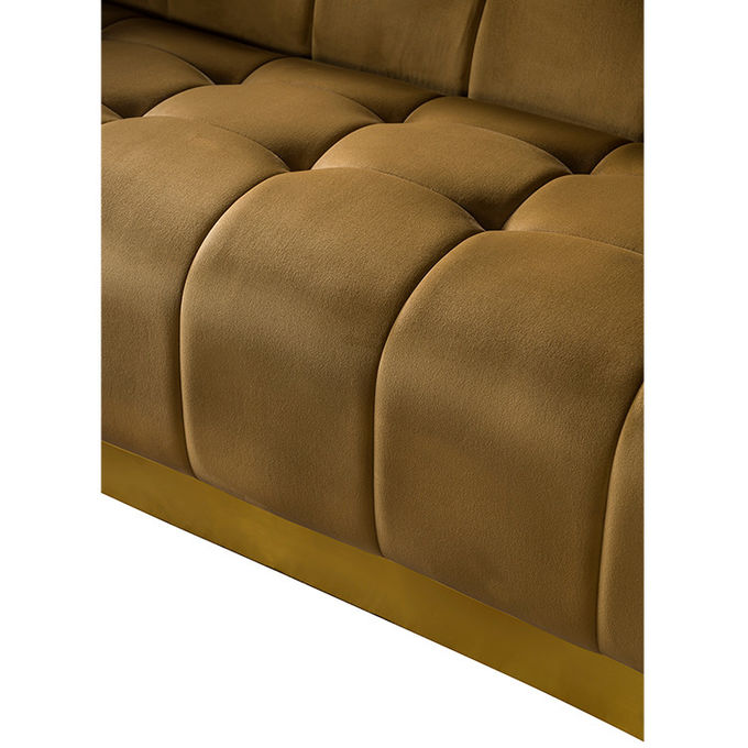 Sofa confortable de salon de base d'or de W 210cm 1
