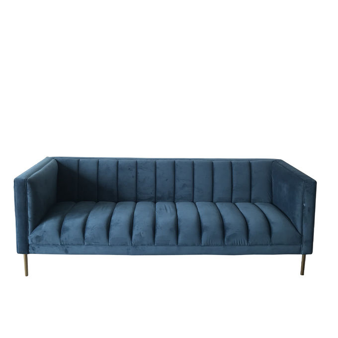Blue Velvet a orné 3 le sofa de salon de Seat 221x76x78cm 0