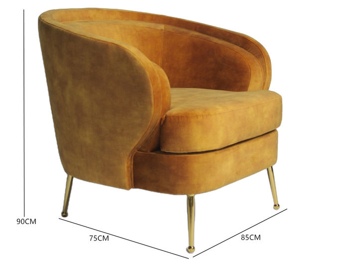 Divans modernes de salon des jambes 90cm d'acier inoxydable d'or 2