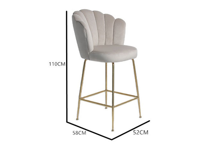 Chaises modernes de salle à manger de velours du style nordique 52x58x110cm 1