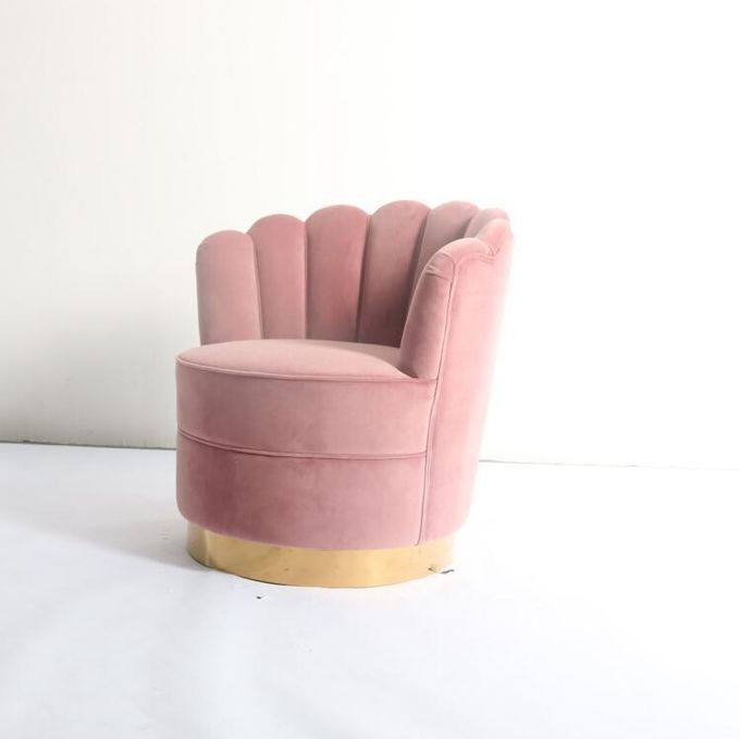 La fleur moderne forment la base de Sofa With Gold solides solubles de tissu de velours de W76cm 4