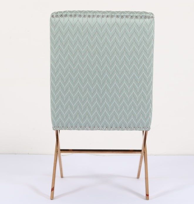 Le tissu bleu de H84cm a tapissé diner des chaises avec la base de l'or solides solubles 3