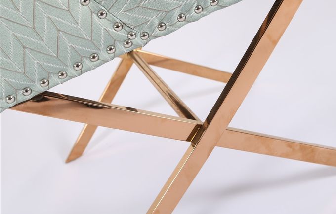 Le tissu bleu de H84cm a tapissé diner des chaises avec la base de l'or solides solubles 1
