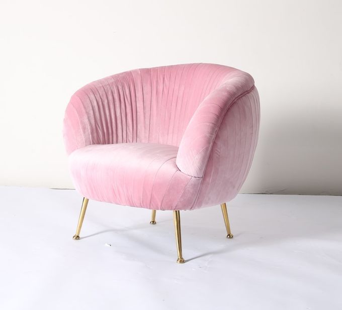 Taille bleu-foncé moderne du fauteuil 75cm d'accent de velours 2