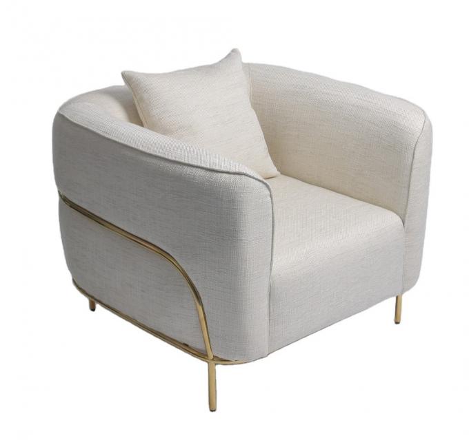 chaise longue tapissée par 89*85*90CM de tissu avec l'acier inoxydable d'or 2
