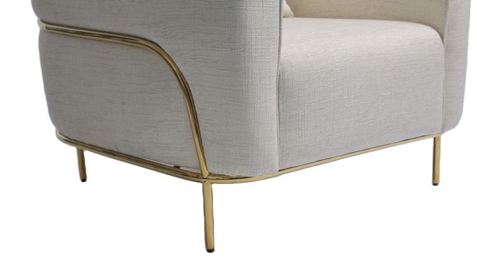 chaise longue tapissée par 89*85*90CM de tissu avec l'acier inoxydable d'or 1